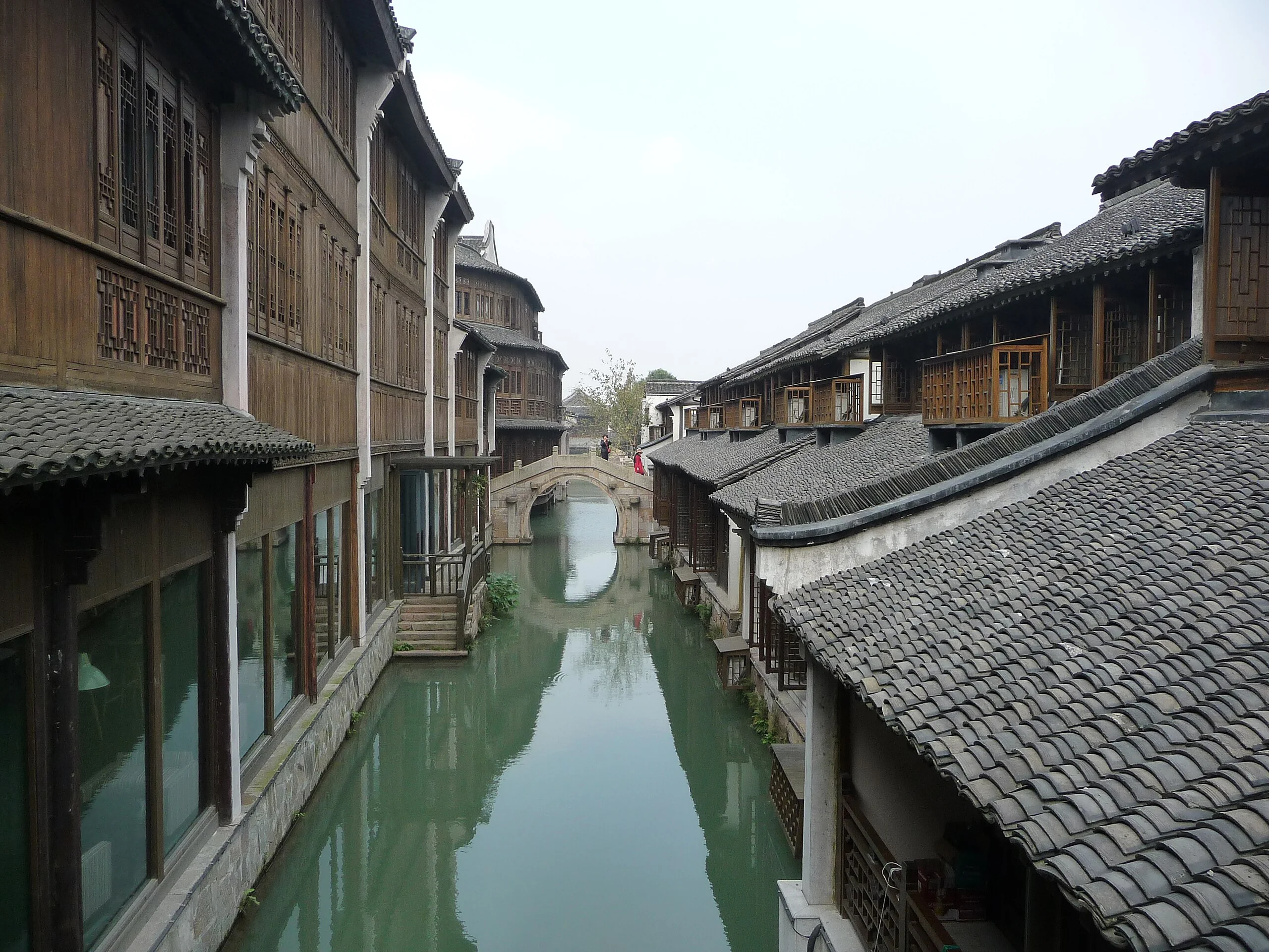 Historic canal and traditional buildings in Wuzhen
