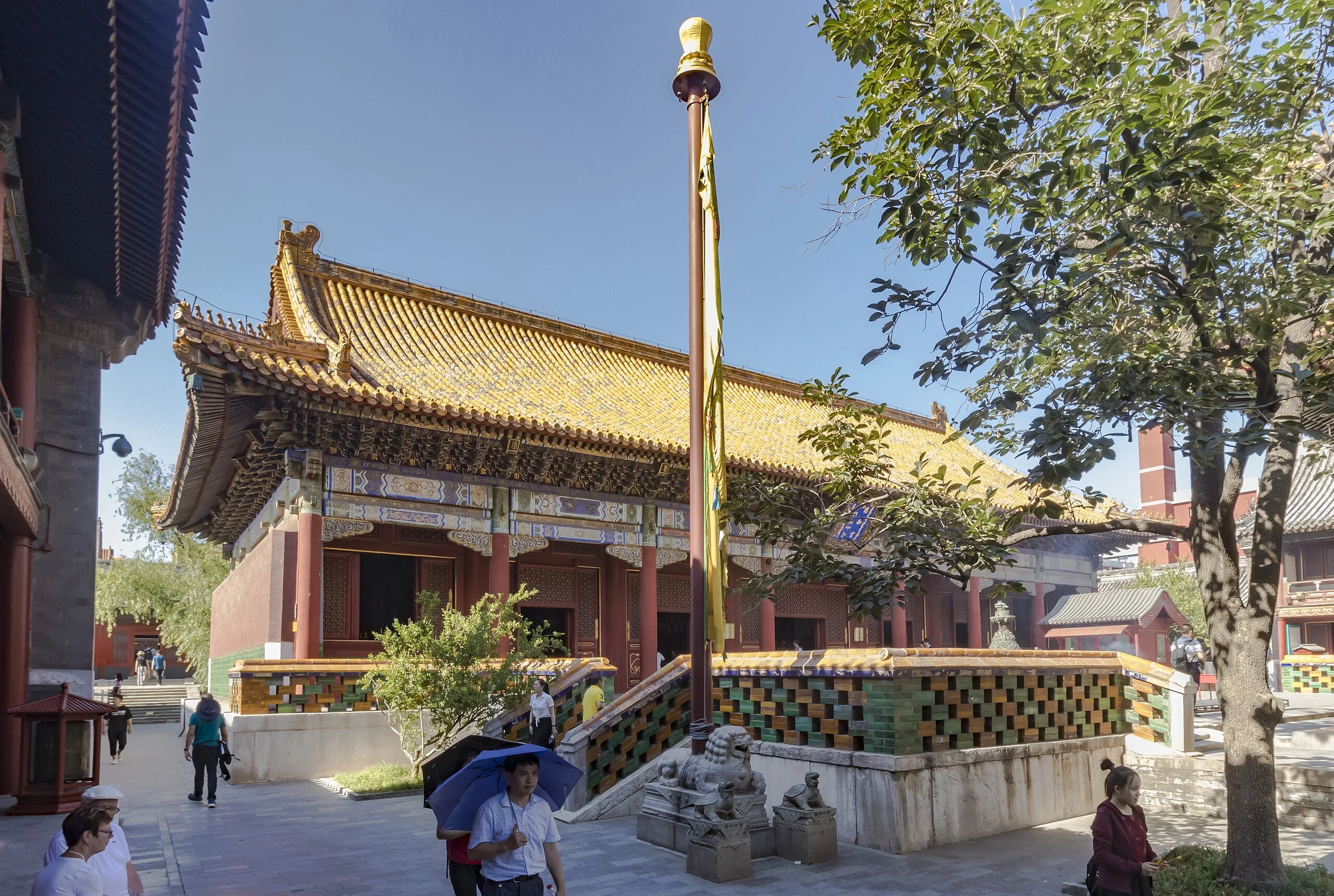 Traditional courtyard and halls at Lama Temple in Beijing